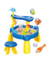 WOOPIE Stolik Wodny XL z Krzesełkiem 2w1 Piaskownica Delfinek 12el.