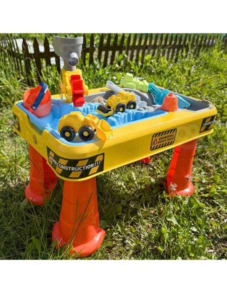 WOOPIE Stolik Wodny 2w1 Piaskownica Plac Budowy + 4 Autka 12el.
