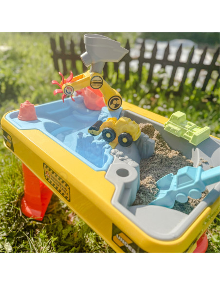 WOOPIE Stolik Wodny 2w1 Piaskownica Plac Budowy + 4 Autka 12el.