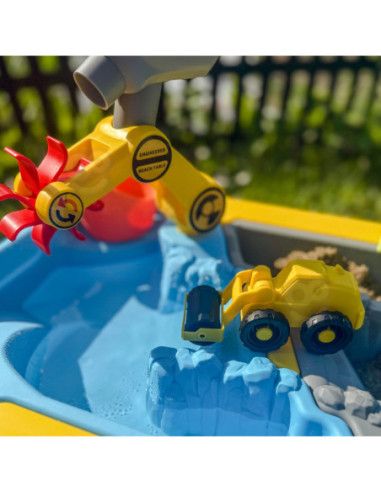 WOOPIE Stolik Wodny 2w1 Piaskownica Plac Budowy + 4 Autka 12el.