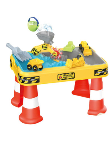 WOOPIE Stolik Wodny 2w1 Piaskownica Plac Budowy + 4 Autka 12el.