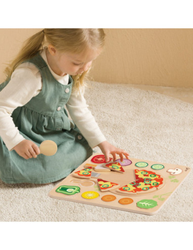 CLASSIC WORLD Drewniana Układanka Robienie Pizzy 22 el.