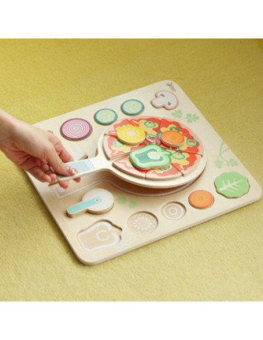 CLASSIC WORLD Drewniana Układanka Robienie Pizzy 22 el.