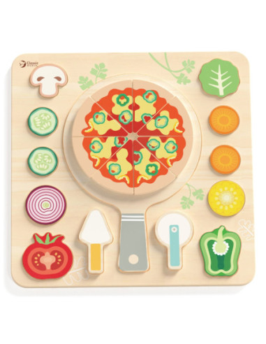 CLASSIC WORLD Drewniana Układanka Robienie Pizzy 22 el.
