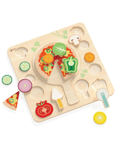 CLASSIC WORLD Drewniana Układanka Robienie Pizzy 22 el.