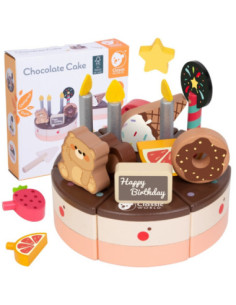 CLASSIC WORLD Drewniany Tort Urodzinowy 19el.