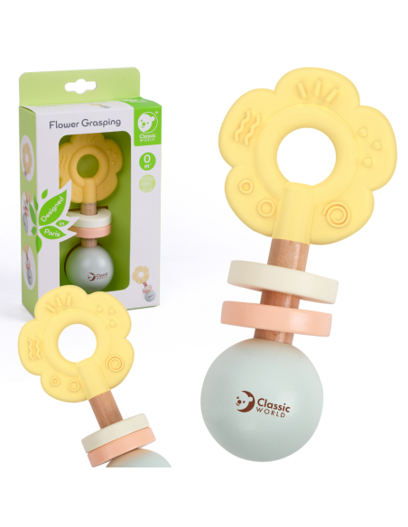 CLASSIC WORLD Drewniana Kwiecista Grzechotka