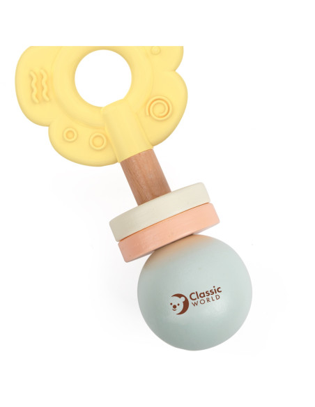 CLASSIC WORLD Drewniana Kwiecista Grzechotka