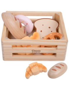 CLASSIC WORLD Drewniany Koszyk z Wypiekami