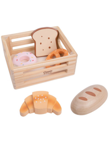 CLASSIC WORLD Drewniany Koszyk z Wypiekami