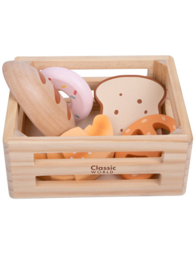 CLASSIC WORLD Drewniany Koszyk z Wypiekami