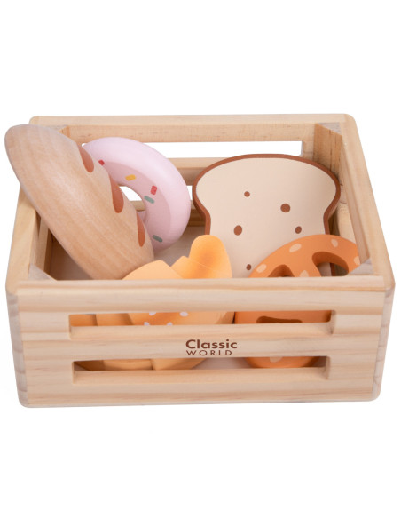 CLASSIC WORLD Drewniany Koszyk z Wypiekami
