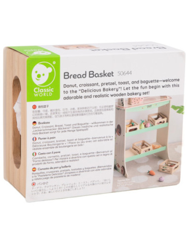 CLASSIC WORLD Drewniany Koszyk z Wypiekami