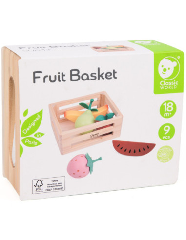 CLASSIC WORLD Drewniany Koszyk z Owocami
