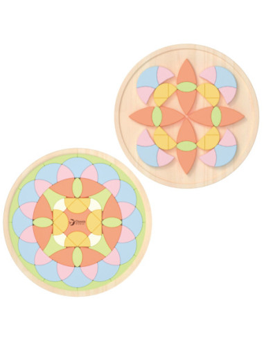 CLASSIC WORLD Drewniane Kolorowe Klocki Mandala Kwiecista Układanka