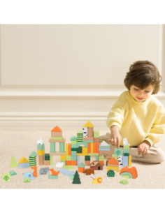 CLASSIC WORLD Zestaw Drewnianych Klocków Leśnych 100 sztuk 2