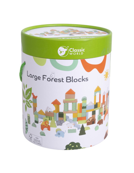 CLASSIC WORLD Zestaw Drewnianych Klocków Leśnych 100 sztuk