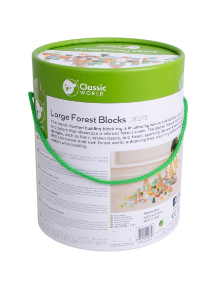 CLASSIC WORLD Zestaw Drewnianych Klocków Leśnych 100 sztuk