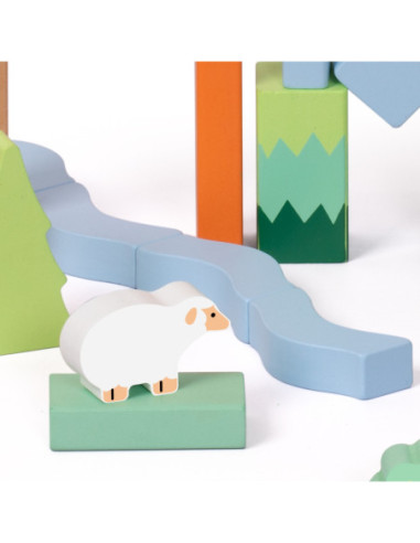 CLASSIC WORLD Zestaw Drewnianych Klocków Leśnych 50 sztuk