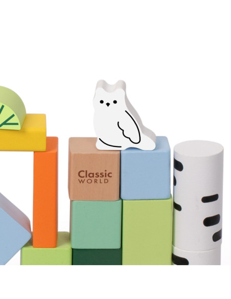 CLASSIC WORLD Zestaw Drewnianych Klocków Leśnych 50 sztuk