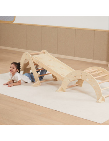 VIGA Drewniana Zjeżdżalnia Prosta Ścianka Wspinaczkowa