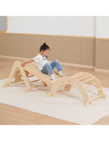 VIGA Drewniana Zjeżdżalnia Prosta Ścianka Wspinaczkowa