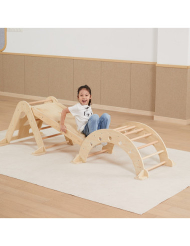 VIGA Drewniana Zjeżdżalnia Prosta Ścianka Wspinaczkowa