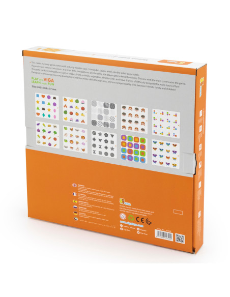 Viga Memory Gra Pamięciowa Zgadnij Obrazki 10 Kart Montessori