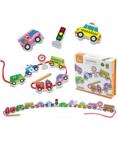 Viga Wooden Intertwining Threading Lace-Up Montessori Cars