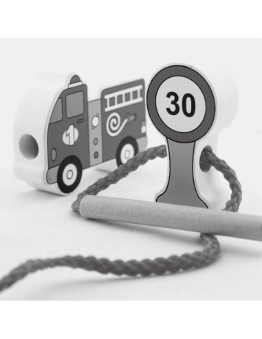 Viga Drewniana Przeplatanka Nawlekanka Sznurowanka Samochody Montessori