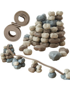 MASTERKIDZ Elastyczny Tor Kulkowy + Gumowe Kamienie Konstrukcyjne 98 el.