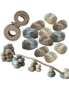 MASTERKIDZ Elastyczny Tor Kulkowy + Gumowe Kamienie Konstrukcyjne 42 el.