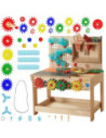 MASTERKIDZ Drewniany Warsztat Montessori STEM z Narzędziami + Akcesoria