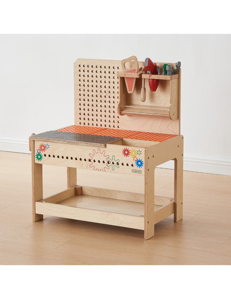 MASTERKIDZ Drewniany Warsztat Montessori STEM z Narzędziami + Akcesoria