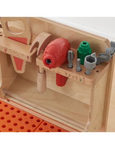 MASTERKIDZ Drewniany Warsztat Montessori STEM z Narzędziami + Akcesoria