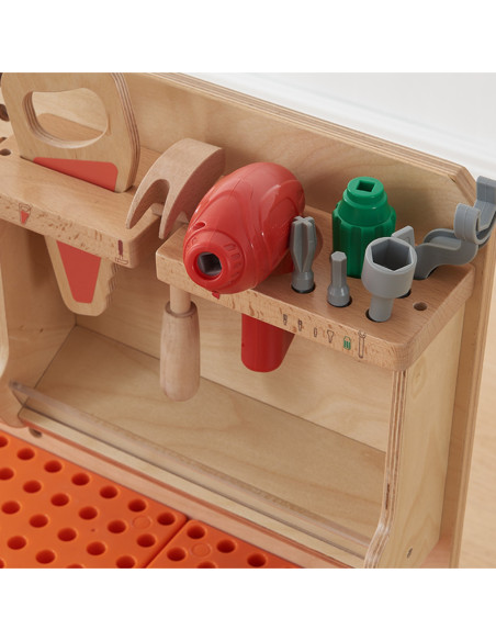 MASTERKIDZ Drewniany Warsztat Montessori STEM z Narzędziami + Akcesoria