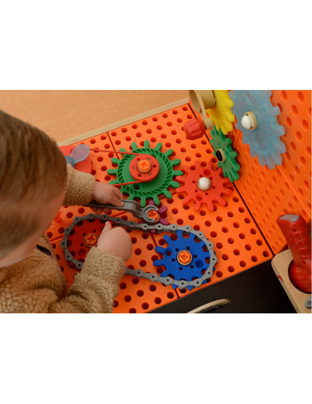 MASTERKIDZ Drewniany Warsztat XXL Montessori STEM z Narzędziami + Akcesoria