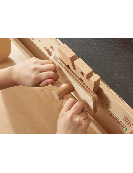 MASTERKIDZ Drewniany Warsztat XXL Montessori STEM z Narzędziami + Akcesoria