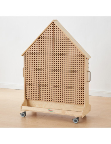 MASTERKIDZ Drewniana Tablica STEM Wolnostojąca XXL w Kształcie Domu + Akcesoria