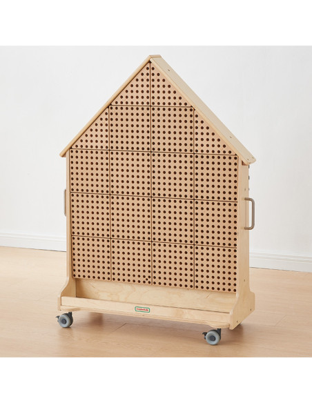 MASTERKIDZ Drewniana Tablica STEM Wolnostojąca XXL w Kształcie Domu + Akcesoria