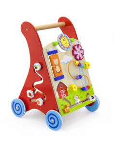 VIGA Pusher educational panel wooden red