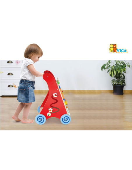 Pchacz panel edukacyjny Drewniany czerwony Viga Toys Montessori