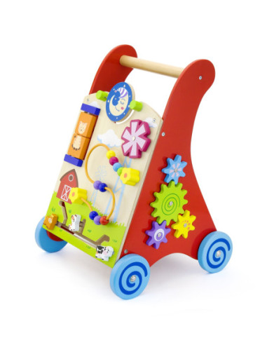 Pchacz panel edukacyjny Drewniany czerwony Viga Toys Montessori