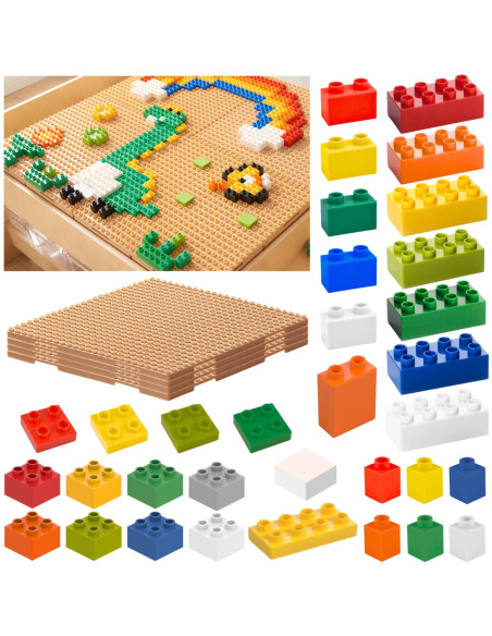 MASTERKIDZ Zestaw Klocków Konstrukcyjnych STEM 563 el. z Nakładkami na Panel 4 szt.