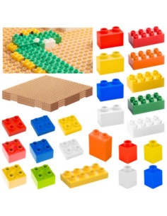 MASTERKIDZ STEM Building Block Set 135 pcs with Panel Overlay 4 pcs.
