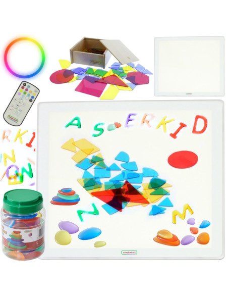 MASTERKIDZ Kwadratowy Panel Świetlny LED Kolorowy + Zestaw Akcesoriów