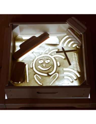 MASTERKIDZ Rama Sensoryczna - Panel LED + Zestaw Akcesoriów Do Zabawy w Piasku