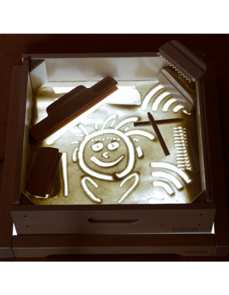 MASTERKIDZ Rama Sensoryczna - Panel LED + Zestaw Akcesoriów Do Zabawy w Piasku