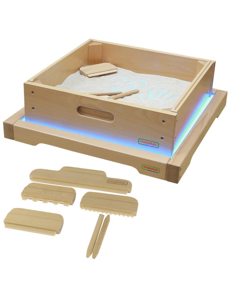 MASTERKIDZ Rama Sensoryczna - Panel LED + Zestaw Akcesoriów Do Zabawy w Piasku