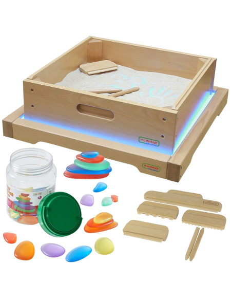 MASTERKIDZ Rama Sensoryczna - Panel LED + Zestaw Akcesoriów Do Zabawy w Piasku